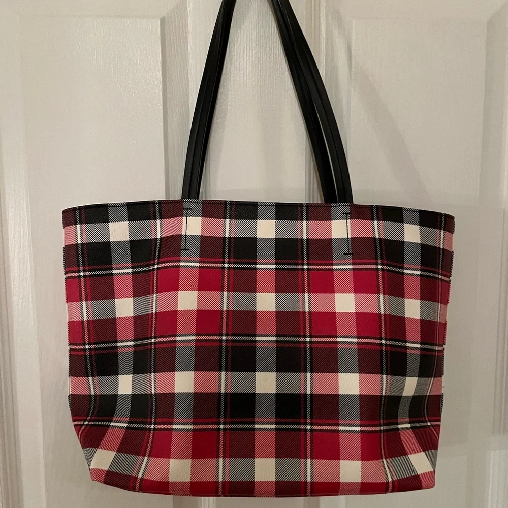 kate spade Red Black White Plaid Tote